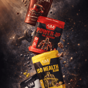 Protocolo Dominio Total 4Medic Health con café Ancestral Power-Up Iso Health y Test-4Mens para fuerza y definición.