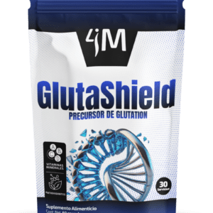 Suplemento GlutaShield 4Medic precursor de glutatión con nanotecnología para salud celular y recuperación deportiva.