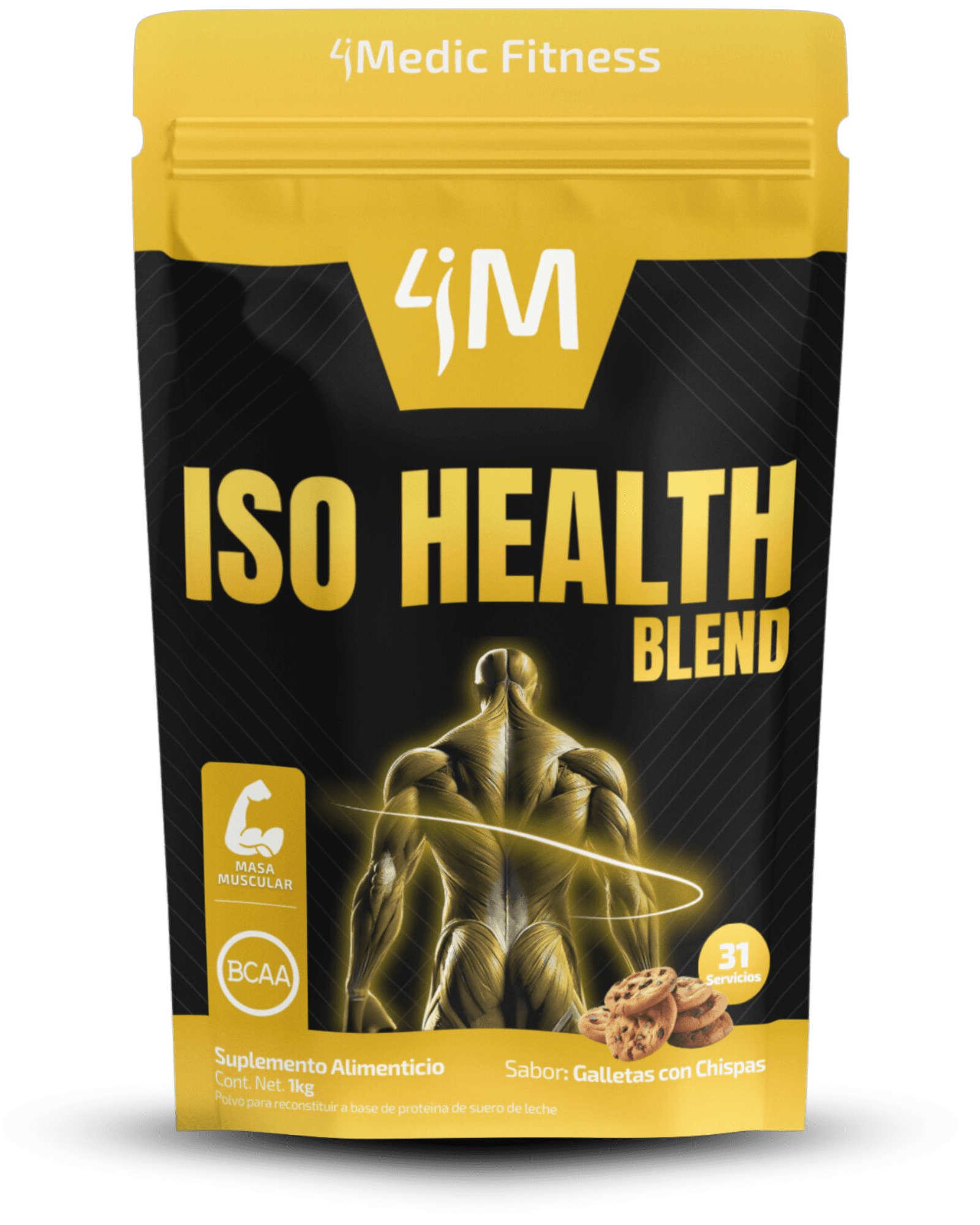 Suplemento Iso Health 4Medic Health proteína aislada de suero de leche al 94 por ciento con nanotecnología para definición muscular.