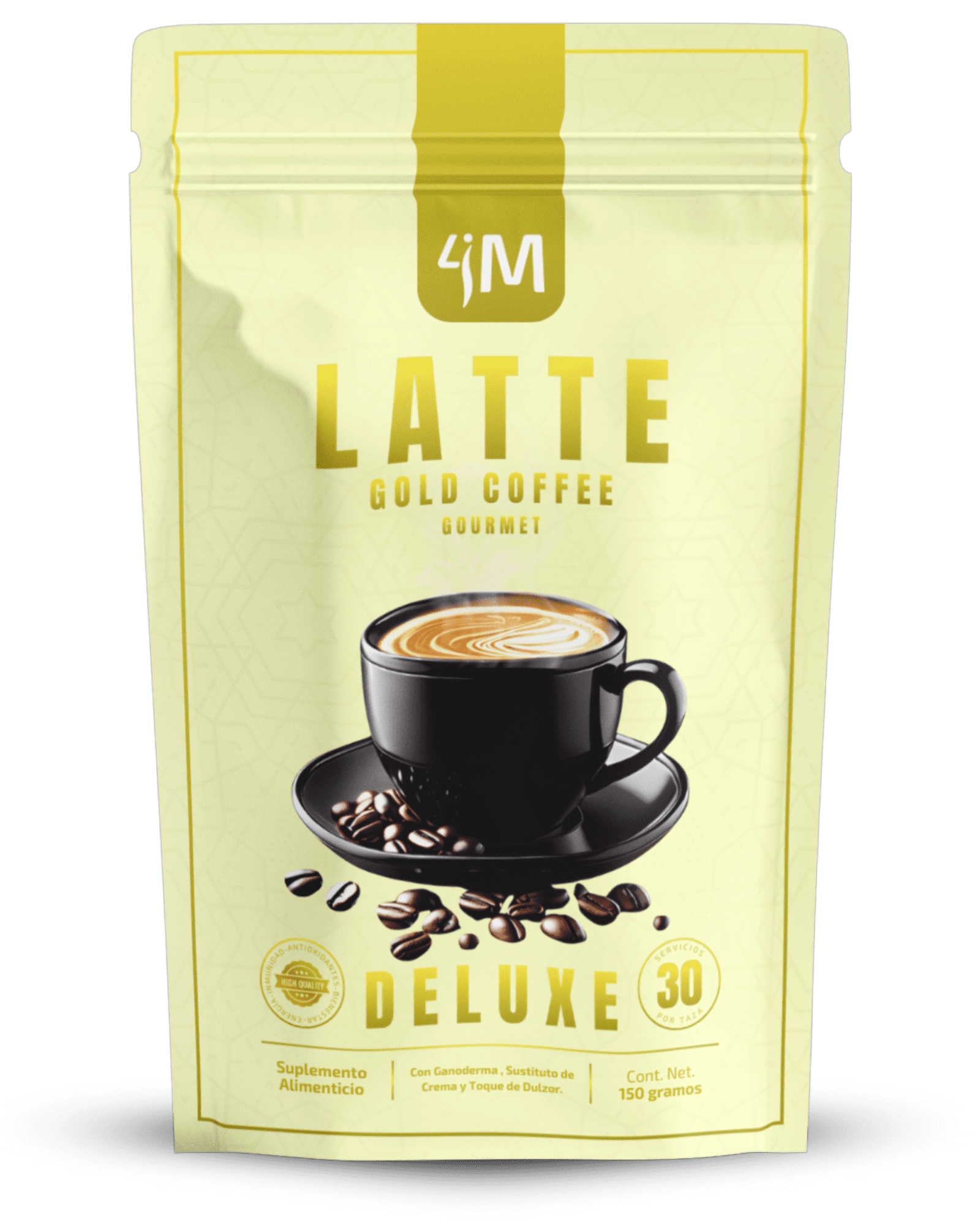 Suplemento Gold Coffee 4Medic Health latte antioxidante con cúrcuma y nanotecnología para salud articular y antiinflamatorio.