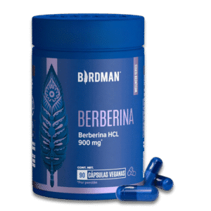 Birdman Berberina HCL 900 mg suplemento alimenticio en cápsulas veganas, fórmula limpia sin aditivos, esencia refrescante, presentación de 90 cápsulas