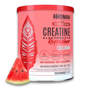 Birdman Creatine Refresher sabor sandía 300g | Creatina monohidratada con electrolitos, magnesio y vitaminas | Sin azúcar y sin calorías | Suplemento en polvo vegano