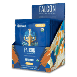 Birdman Falcon Protein Proteína Vegetal Orgánica USDA en sobres individuales de 30 g sabor vainilla, 22 g de proteína por porción, 12 pack.