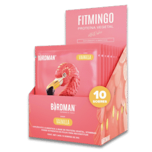 Birdman Fitmingo proteína vegana sabor vainilla en presentación de 10 sobres con blends Fit, Beauty y Balance