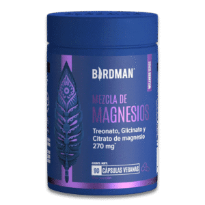 Birdman Mezcla de Magnesios 270 mg con Treonato, Glicinato y Citrato de Magnesio | 90 cápsulas veganas sin aditivos para energía, relajación y bienestar