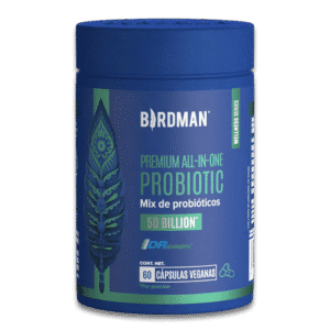 Birdman Premium All-In-One Probiotic suplemento con 50 billones de UFC, fórmula de liberación retardada sin aditivos, cápsulas veganas, 60 unidades