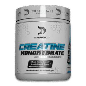 Dragon Pharma Creatina Monohidratada 300g 60 servicios suplemento en polvo sin sabor 100% micronizada para fuerza y recuperación muscular