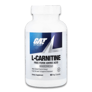 Suplemento GAT Sport L-Carnitine de 60 cápsulas, ayuda a convertir la grasa en energía y mejorar el rendimiento deportivo
