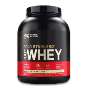 Optimum Nutrition 100% Whey Gold Standard Proteína en Polvo sabor Vainilla Ice Cream 5 lb suplemento alimenticio