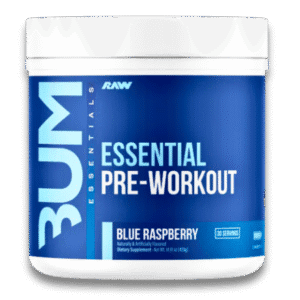 Pre-entreno CBUM Essential Blue Raspberry de RAW Nutrition, suplemento energético con óxido nítrico